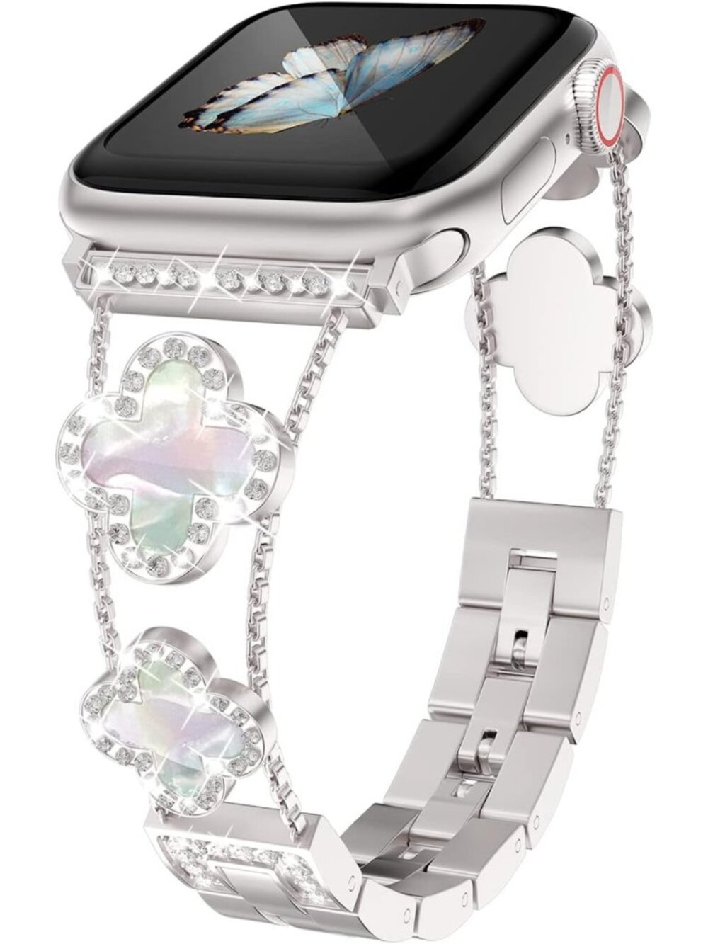 Sparkling Diamond Metal Bands for Apple Watch Series 2-11, Stylish & Chic